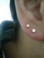 The earing is a porpus of keep open my ear-hole.Because that is normal design,I can wear on work