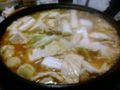 先輩の家でごまみそ鍋なう。業務用スーパーブランドにしてはうまい。