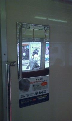 地元の新京成電鉄（京成電鉄の子会社）は車内になぜか鏡がある。これ