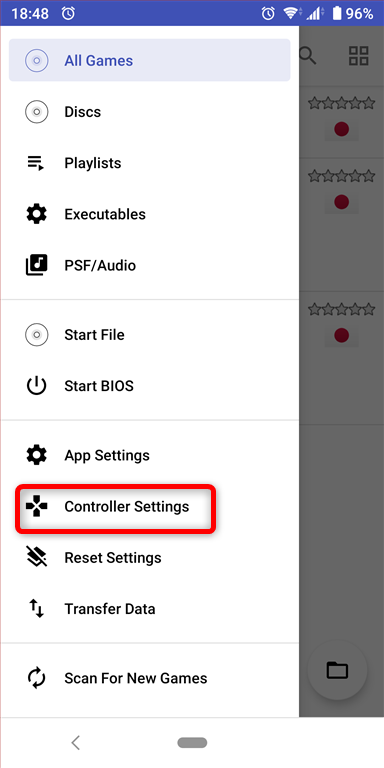 コントローラーの設定 コントローラーの設定