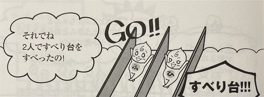 空からすべり台をすべる子供の画像