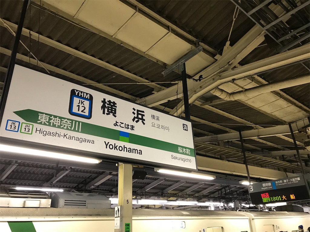 185系が横浜駅(京浜東北線ホーム)を経由した記録として(2019/1/2)