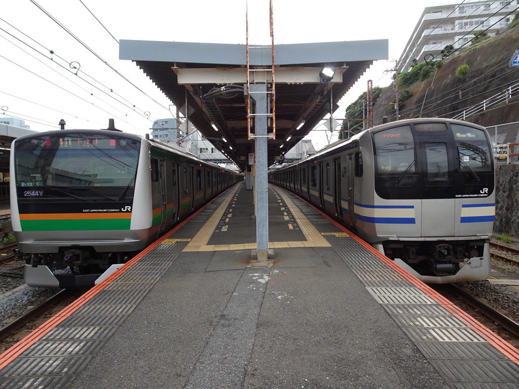 E217系 7 横須賀線と並ぶ様々な車両 ちょび鉄ブログ