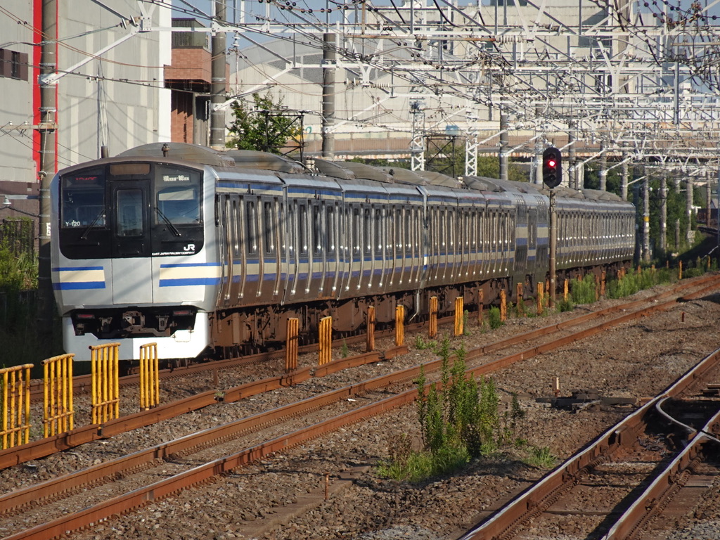 E217系#15】15両編成の横須賀線・総武快速線が一直線に停車/走行する