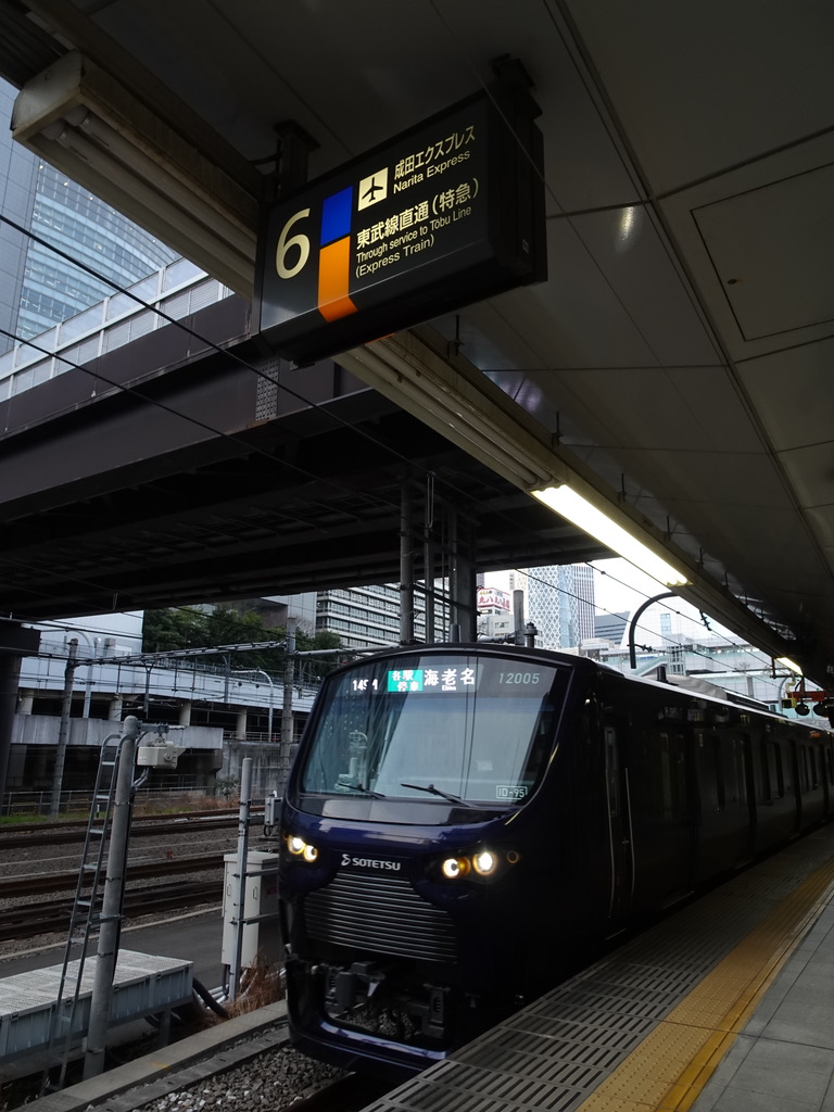 遅延等の影響により急遽新宿駅6番線発着となった相鉄12000系海老名行き(2020/2/21)