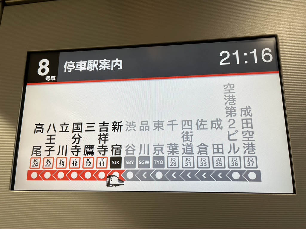 新宿駅の発車標で 成田エクスプレス高尾行き と並ぶ列車が面白い ちょび鉄ブログ
