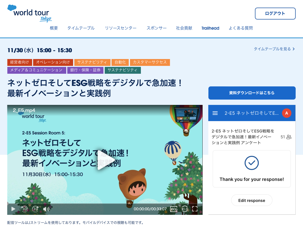 SFDC：SWTT2022のNet Zero Cloudのセッション動画を見てみました