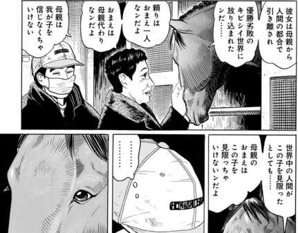 新 優駿たちの蹄跡 飛翔編 グラスワンダーがいかにめんどくさい馬であったかというエピソードや ディープのライバル ハーツクライの話が紹介されている 頭の上にミカンをのせる