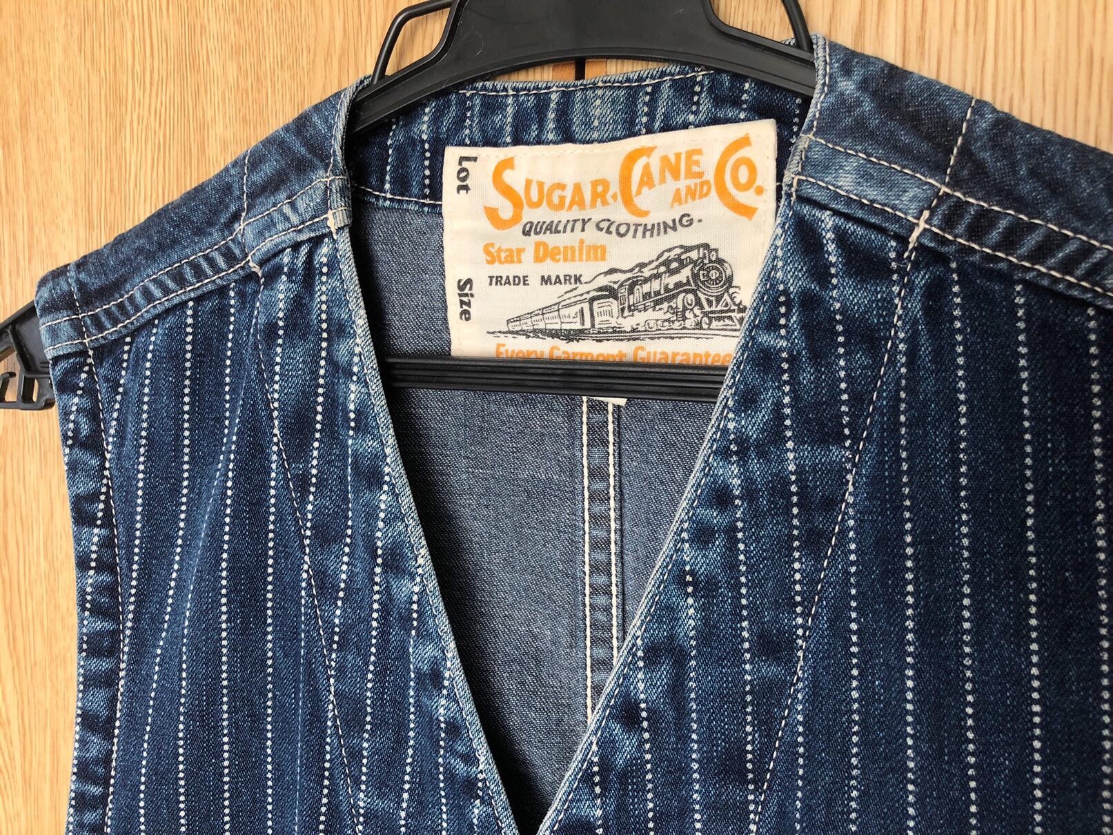 SUGAR CANE ウォバッシュデニムベスト サイズ40 Lot No. SC12654 / 9oz. WABASH STRIPE WORK VEST - SUGAR CANE
