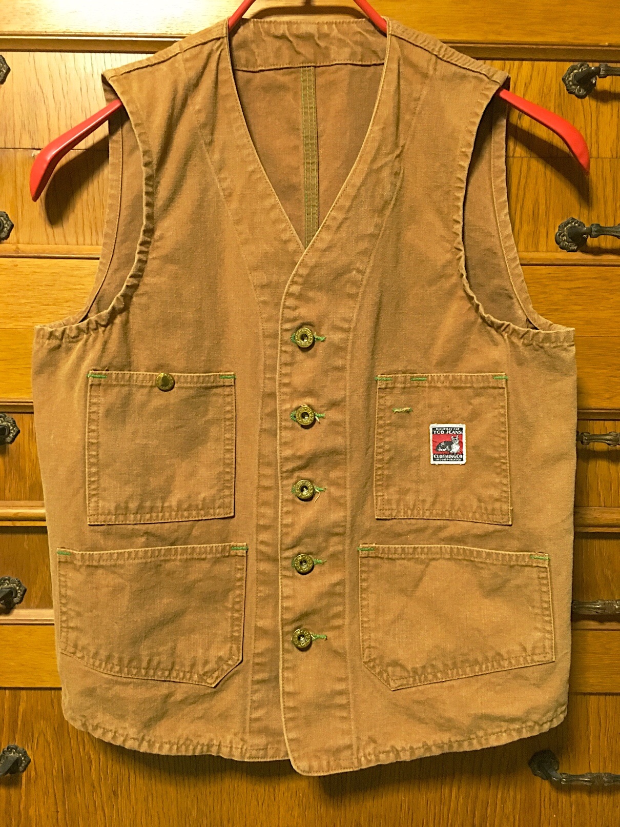 未使用 TCB jeans Foremen Vest ブラウンダック 40 TCB Foremen Vest エンジニアベスト ブラウンダック - FADED BLUE