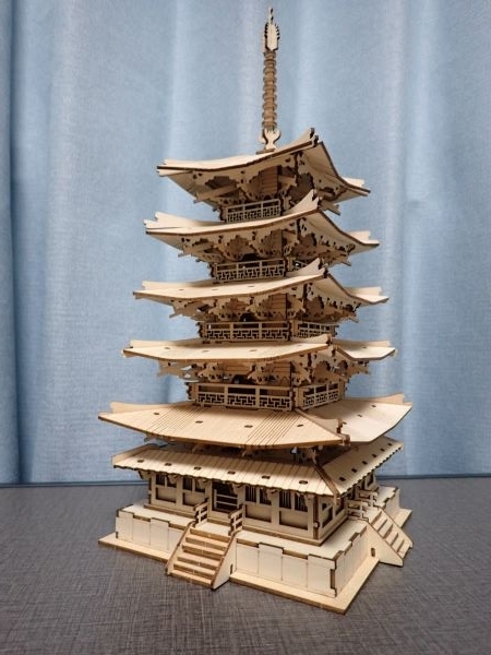 3Dウッドパズル 五重塔 製作 - ゆうゆう庵