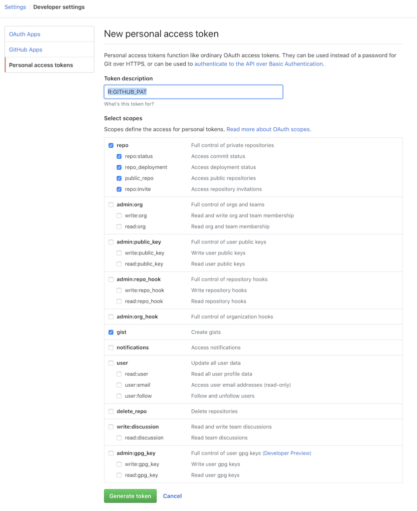 Rパッケージをgithubからインストールする場合はpersonal Access Tokenを取得 設定しておきましょう Cucumber Flesh
