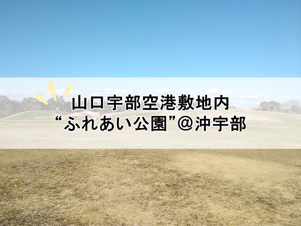 ふれあい公園』の芝生エリア＠山口宇部空港の敷地内は、とにかく広かっ 