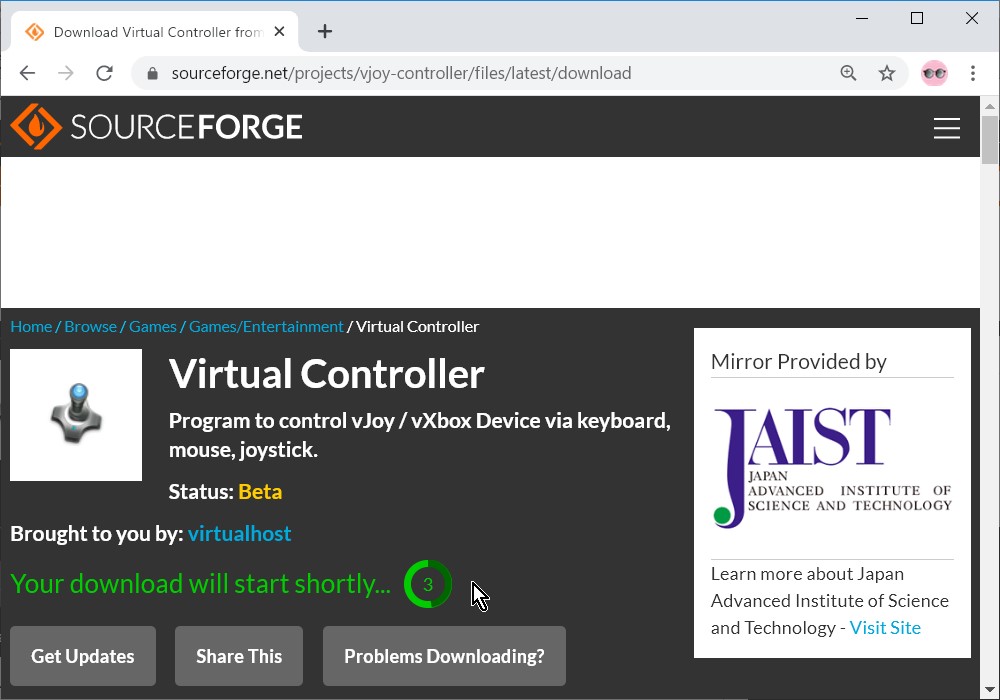 7-01.【Virtual Controllerダウンロード先】から【Virtual Controller v■■■ Setup.exe】をダウンロード、インストール