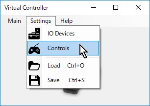 7-03.【Virtual Controller】メニュー→Settings→Controls