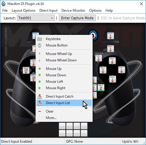8-14.設定したいボタンを右クリック→Direct Input List