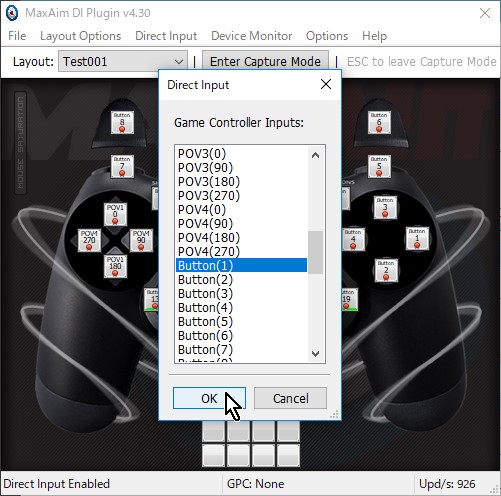 8-15.割当したい【vJoy】の動作を選択してOKボタン