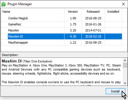 【Titan One】「MaxAim DI」をインストール 【Titan One】「MaxAim DI」をインストール