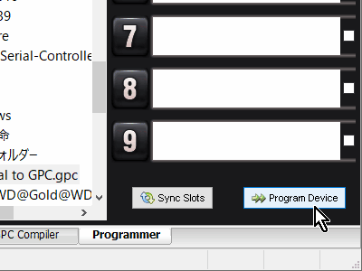 ゲームコントローラー変換器「Titan One」を公式アプリ「Gtuner Pro」の「GPC Blocks機能」でカスタマイズ #05-2:ProgrammerタブでGPCファイルを「Titan One」の9番スロットに書き込む その2 ゲームコントローラー変換器「Titan One」を公式アプリ「Gtuner Pro」の「GPC Blocks機能」でカスタマイズ #05-2:ProgrammerタブでGPCファイルを「Titan One」の9番スロットに書き込む その2