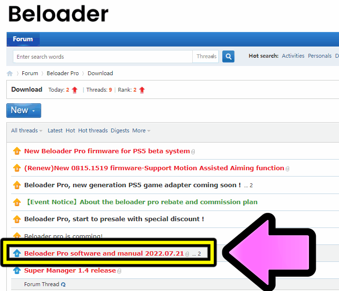 Beloader Proのドライバをダウンロード-02 Beloader Proのドライバをダウンロード-02