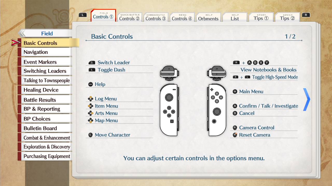 Nintendo Switch1版（英語）「空の軌跡 the 1st」基本操作①