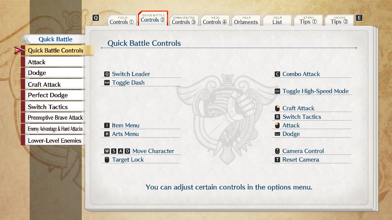 PC版（英語）「空の軌跡 the 1st」クイックバトル操作