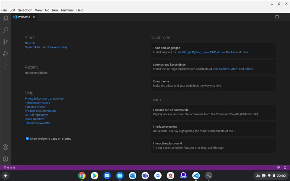 Chromebook Flip C101PAにVisual Studio Codeをインストールする