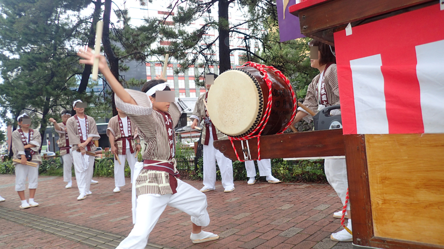小倉祇園太鼓街へと ２０１９ ０７２１ 金太郎が行くよ