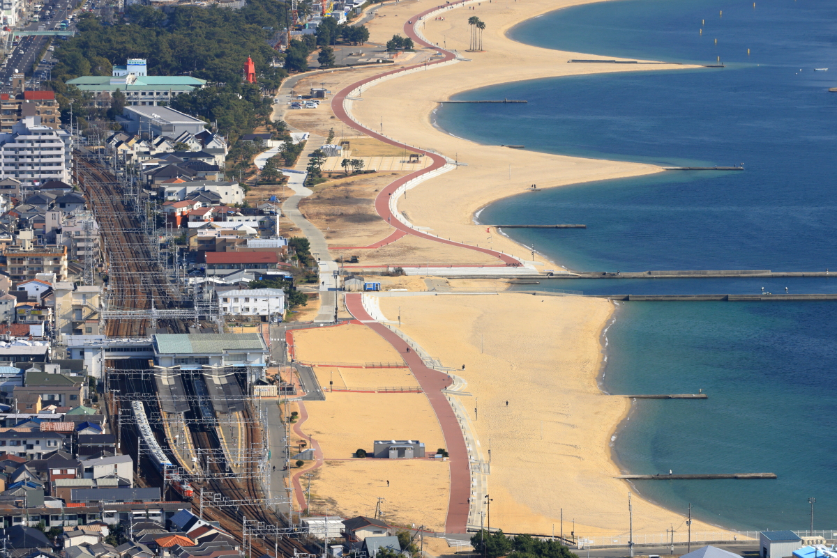 年の瀬の須磨海水浴場とDD51重連の網干訓練を撮る！(鉢伏山俯瞰編
