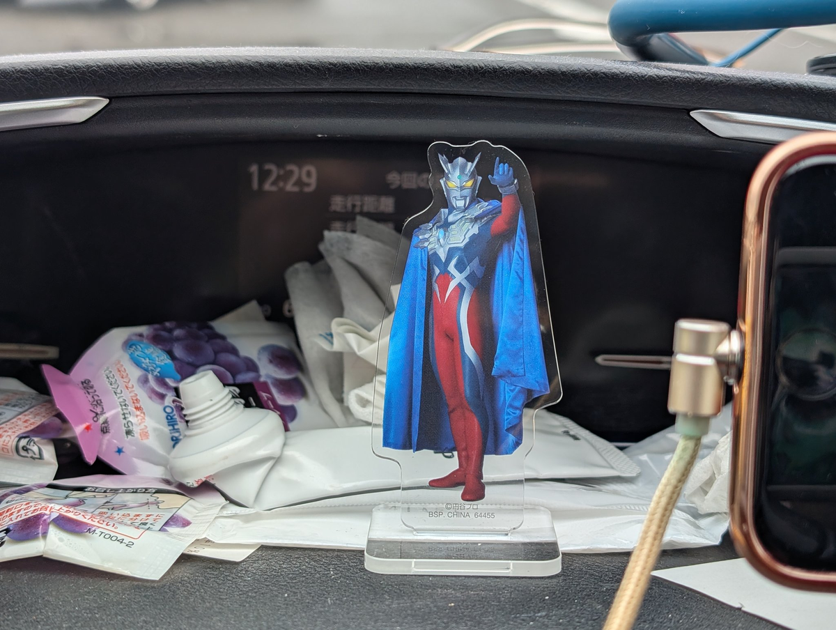 é転åžã®åã®é床ã¡ãŒã¿ãŒããããšããã«ãã£ãã·ã¥ãªã©ã®ãŽããšäžç·ã«ã¢ã¯ãªã«ã¹ã¿ã³ãã®ãŠã«ãã©ãã³ãŒãã眮ãããŠãã