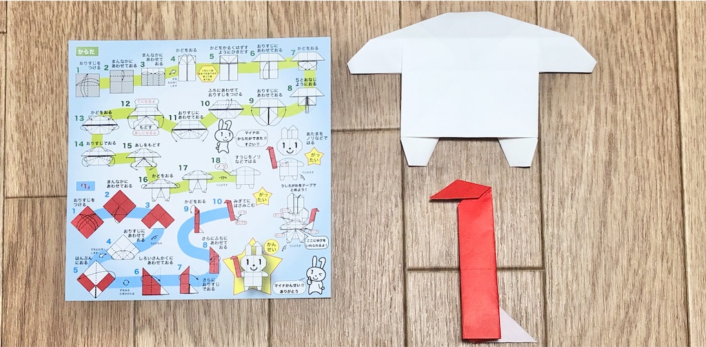 うさぎ 全身 の折り方 マイナちゃん折り紙を作ってみた 簡単 対象年齢3歳 ひろまさ日記 遊び 育児 株 節約など雑記ブログ