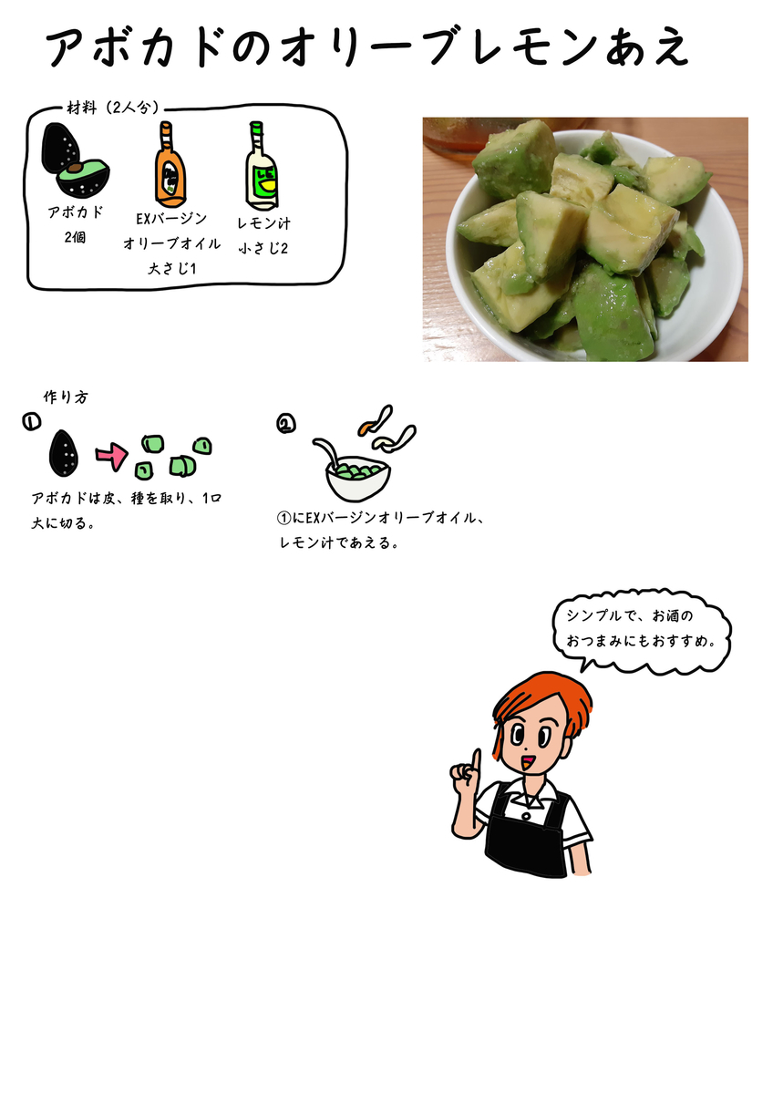 アボカドのオリーブレモンあえ 梅の実学園 みんなのモグモグレシピ