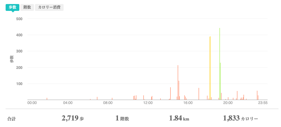 fitbitログより　運動データ