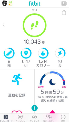 Fitbit アプリ画面