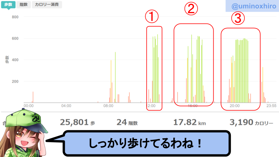 fitbitログより 運動データ