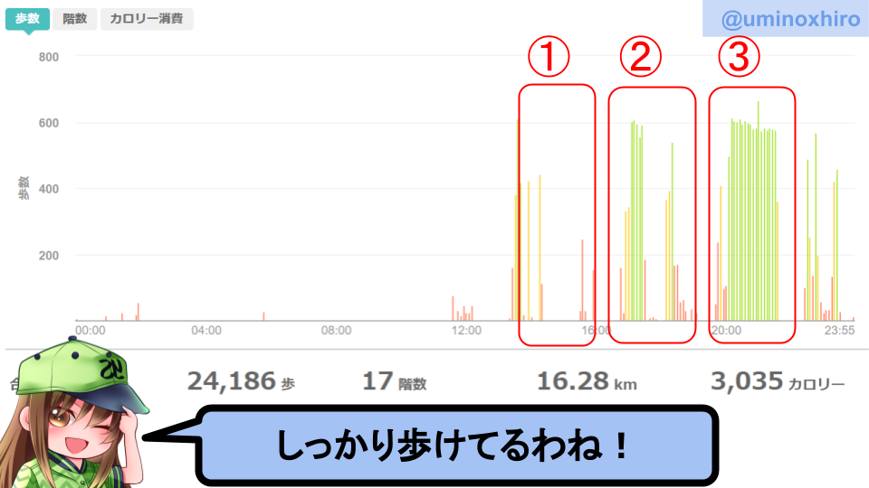fitbitログより 運動データ