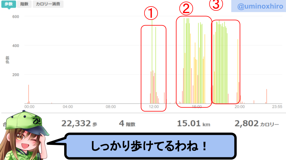 fitbitログより 運動データ