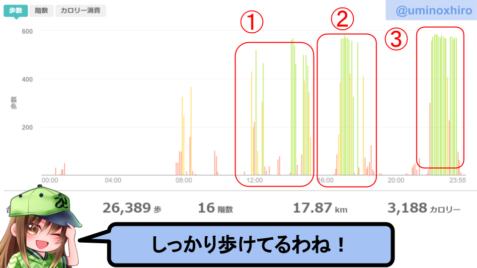 fitbitログより　運動データ