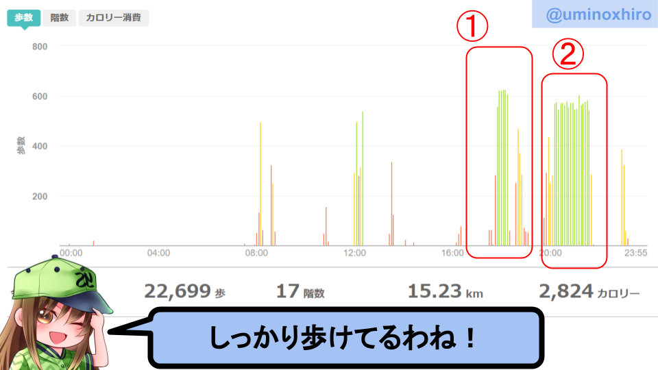 fitbitログより　運動データ