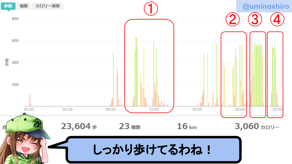 fitbitログより　運動データ