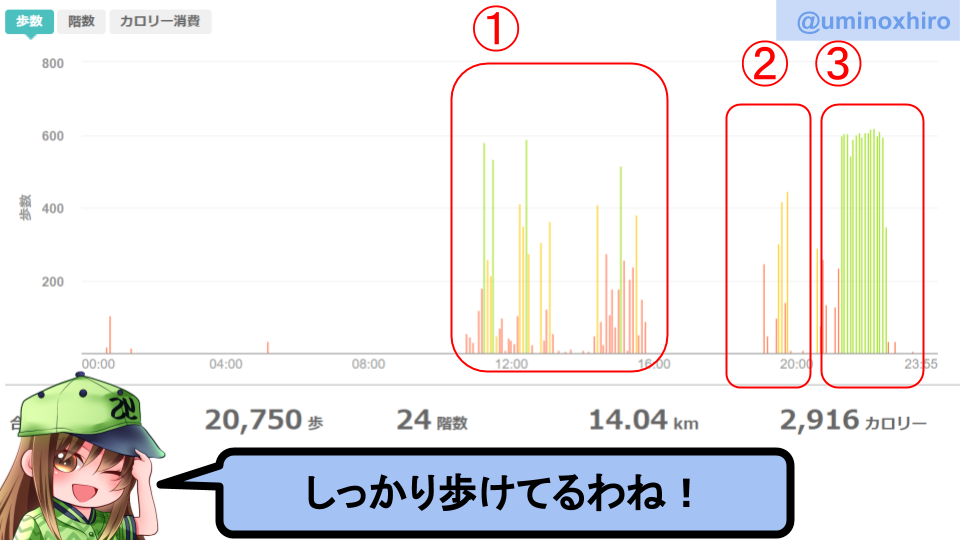 fitbitログより　運動データ