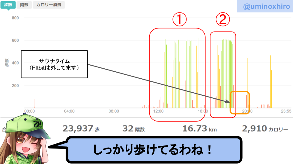 fitbitログより　運動データ
