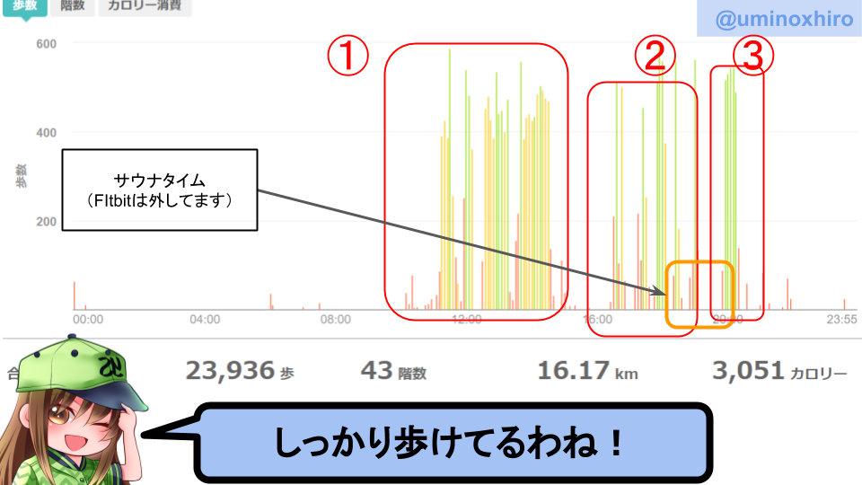 fitbitログより 運動データ