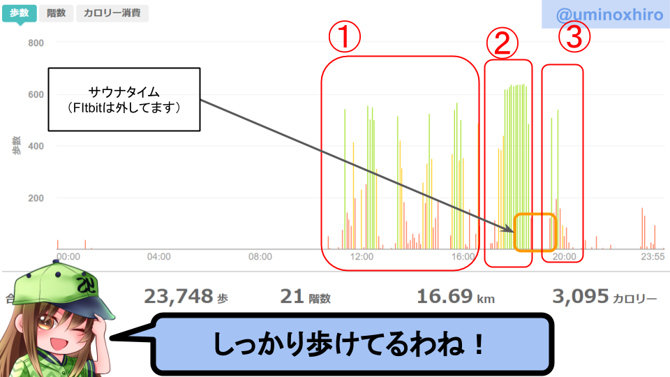 fitbitログより 運動データ