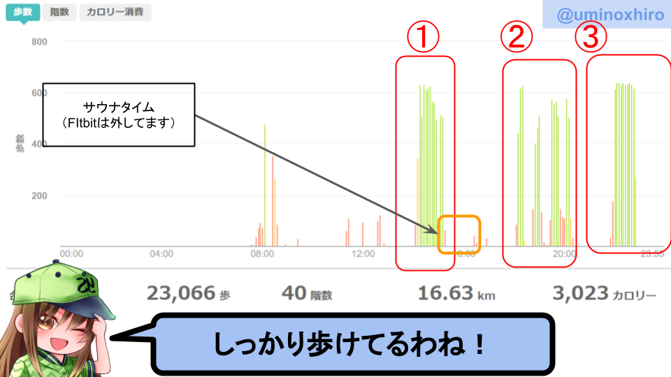 fitbitログより 運動データ