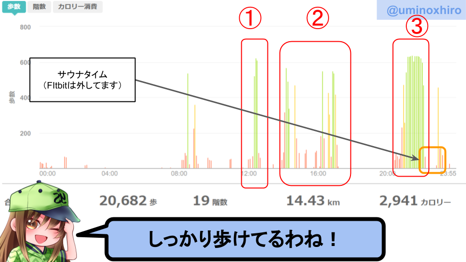 fitbitログより 運動データ