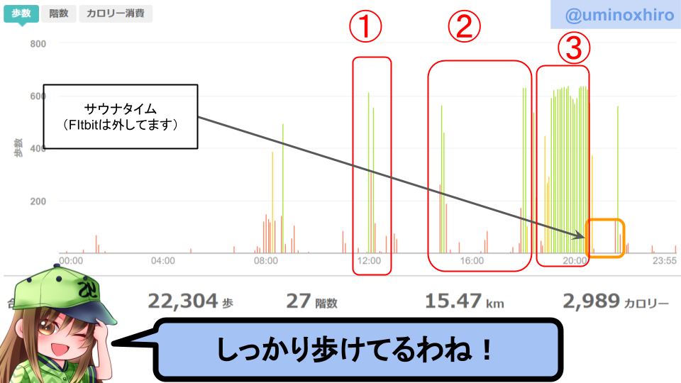 fitbitログより 運動データ