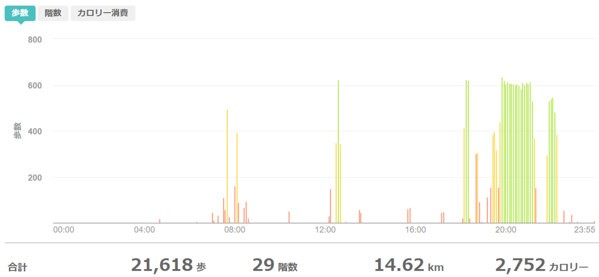 fitbitログより　運動データ