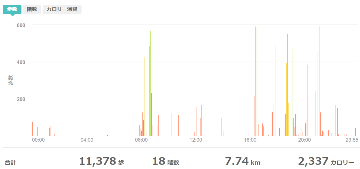 fitbitログより　運動データ