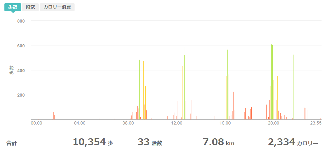 fitbitログより 運動データ
